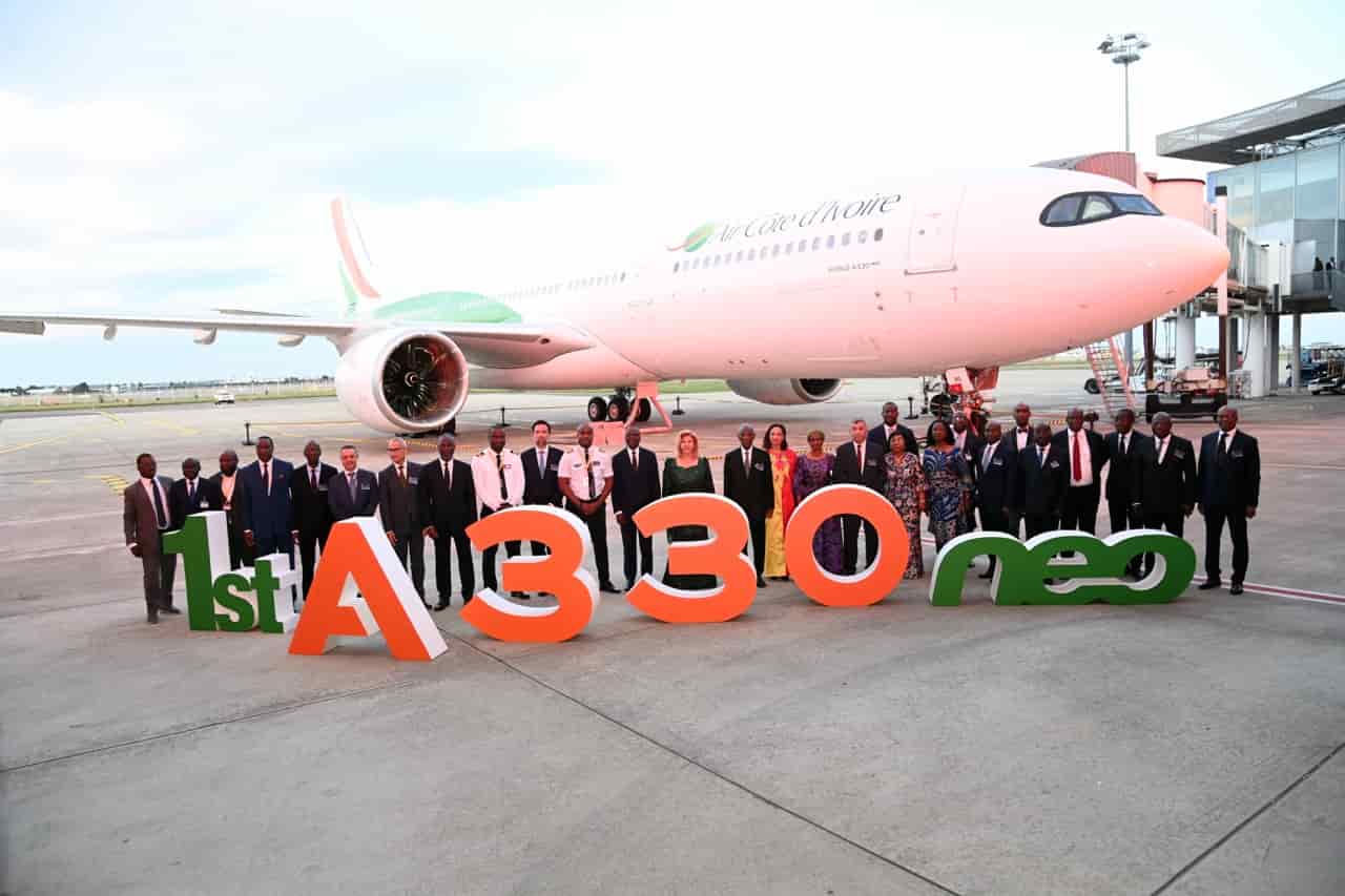 Transport aérien : La Première Dame Dominique OUATTARA réceptionne le nouvel A330neo d’Air Côte d'Ivoire 