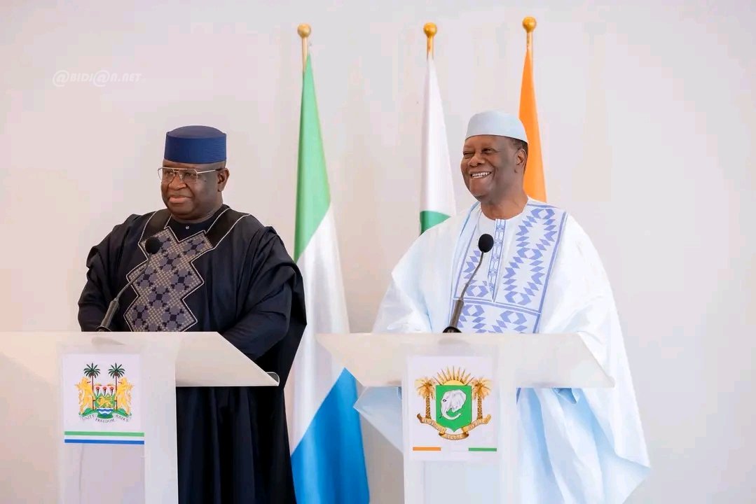 Côte d’Ivoire : Alassane Ouattara et Julius Maada Bio échangent à Abidjan